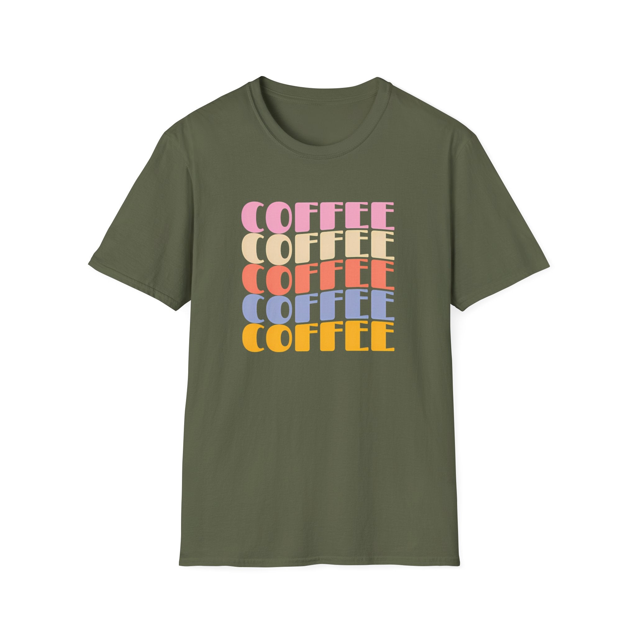 Retro Wavy "Coffee" Stack T-Shirt