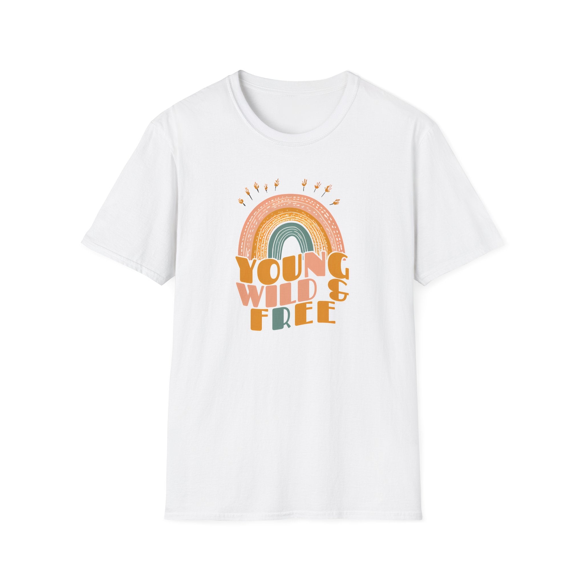 "Young, Wild & Free" Earthy Rainbow T-Shirt