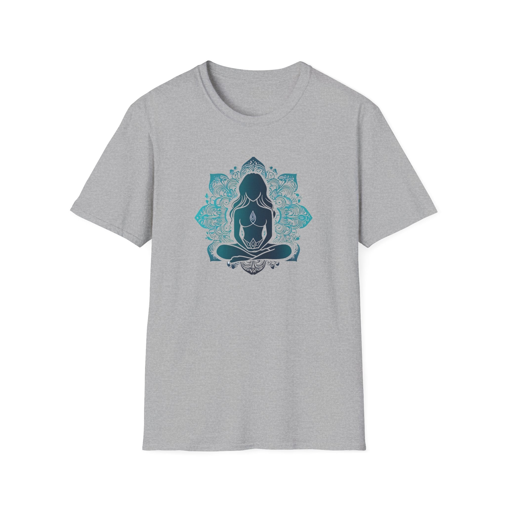 "Serene Lotus" Teal Mandala T-Shirt