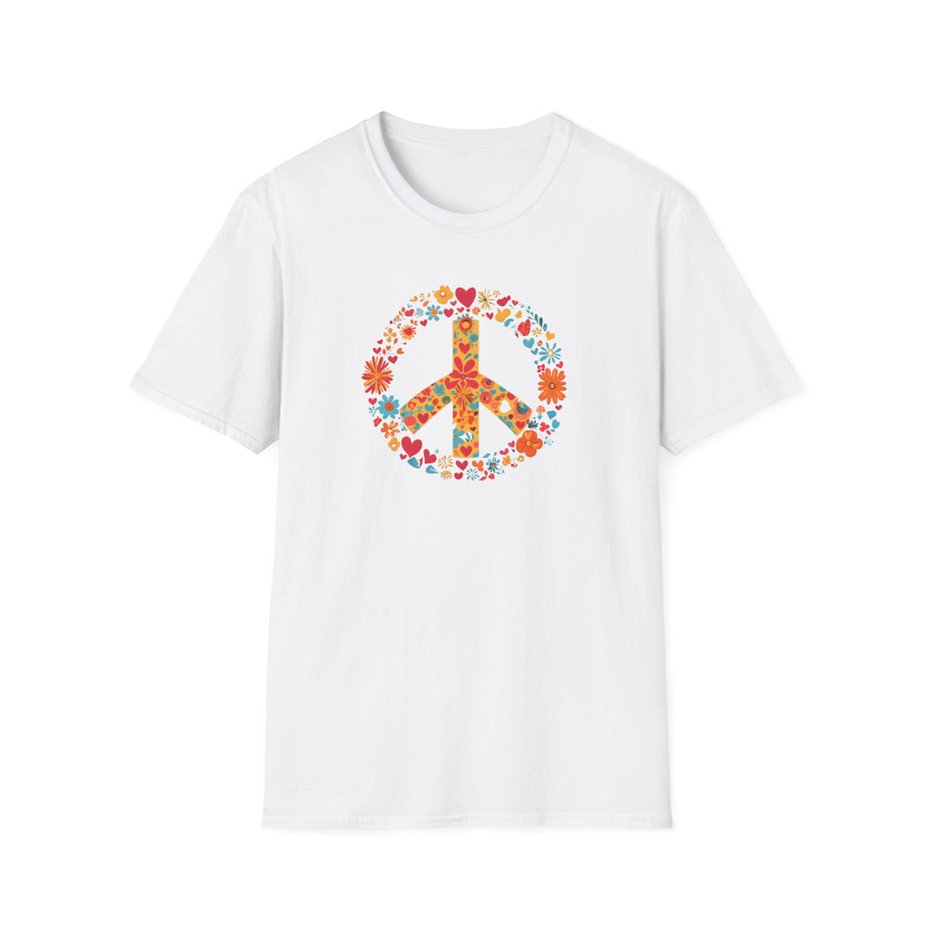 Floral Peace Sign Boho  T-Shirt