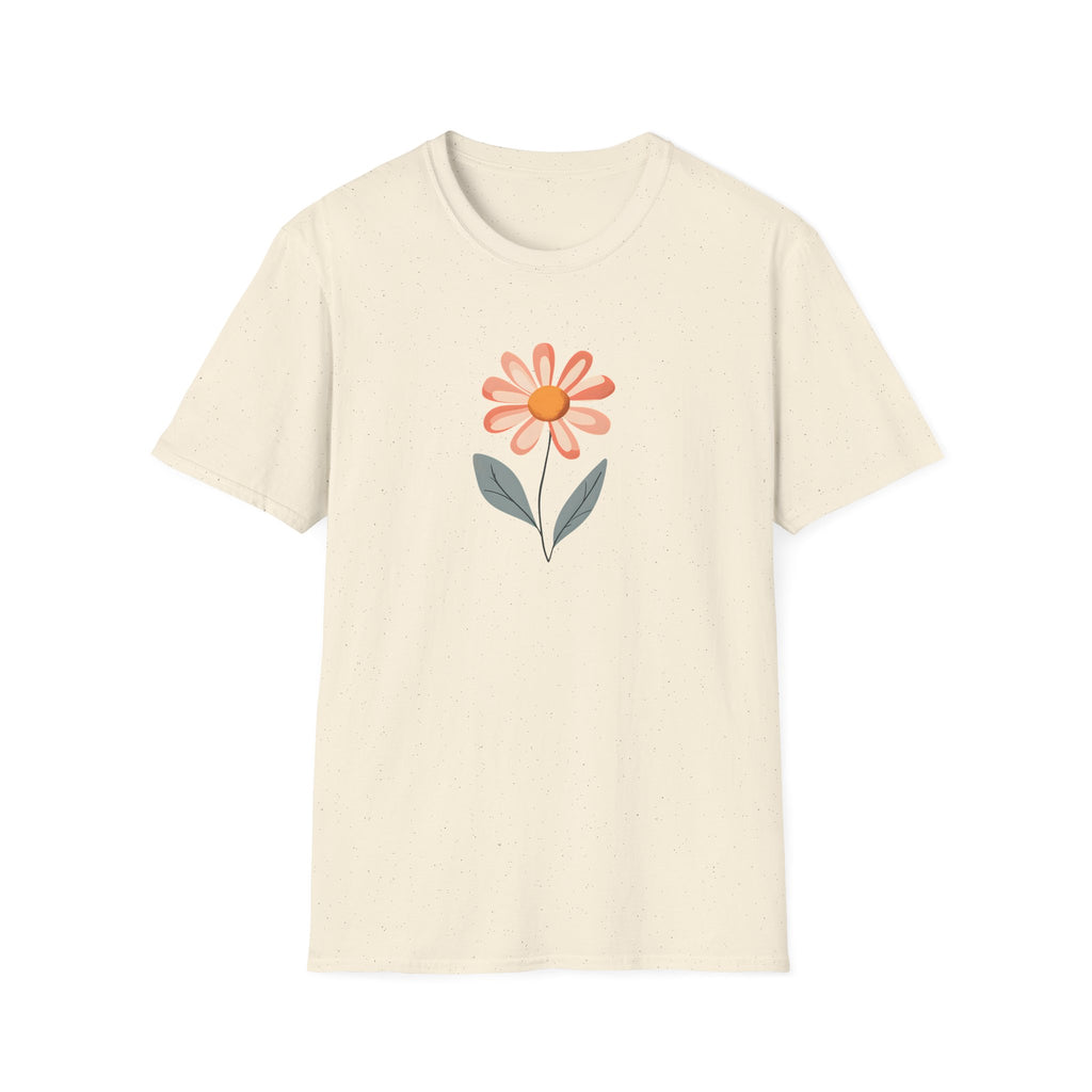 Minimalist Peach Daisy T-Shirt