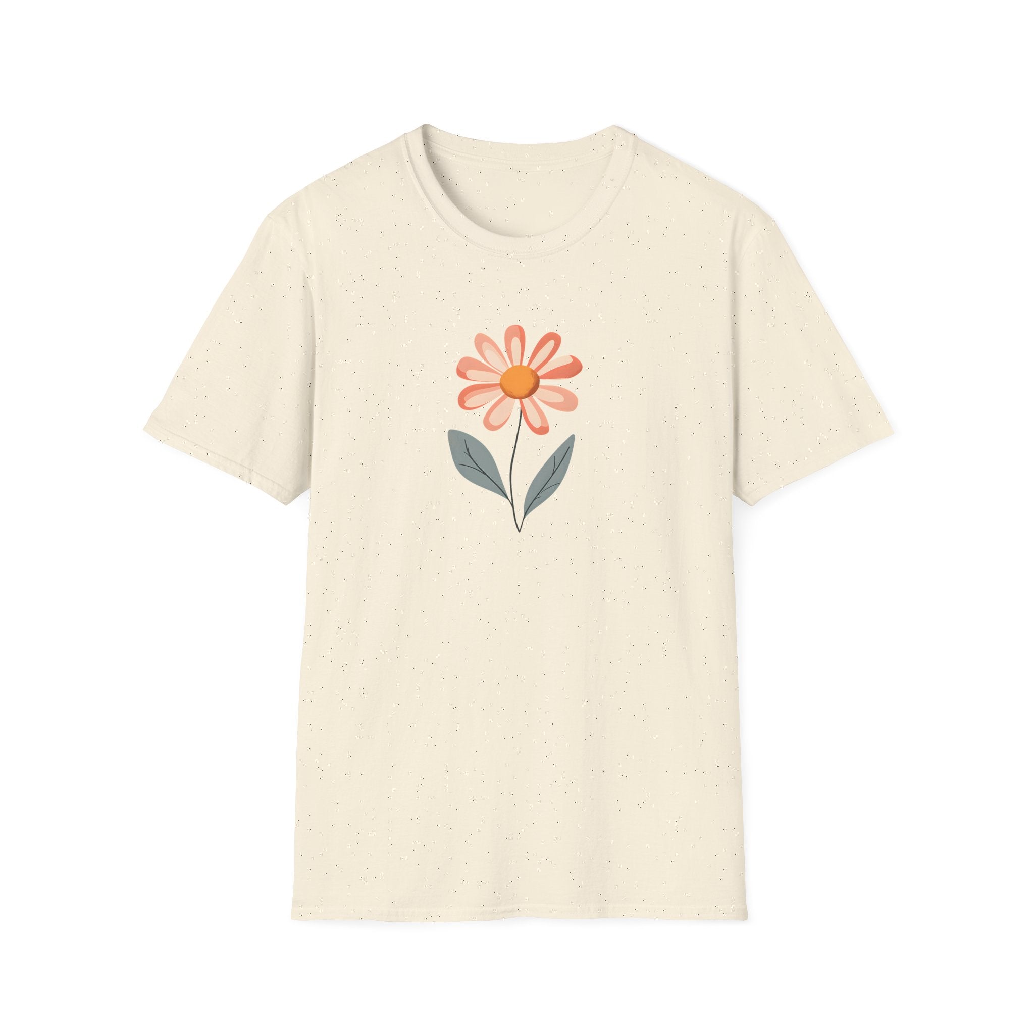 Minimalist Peach Daisy T-Shirt