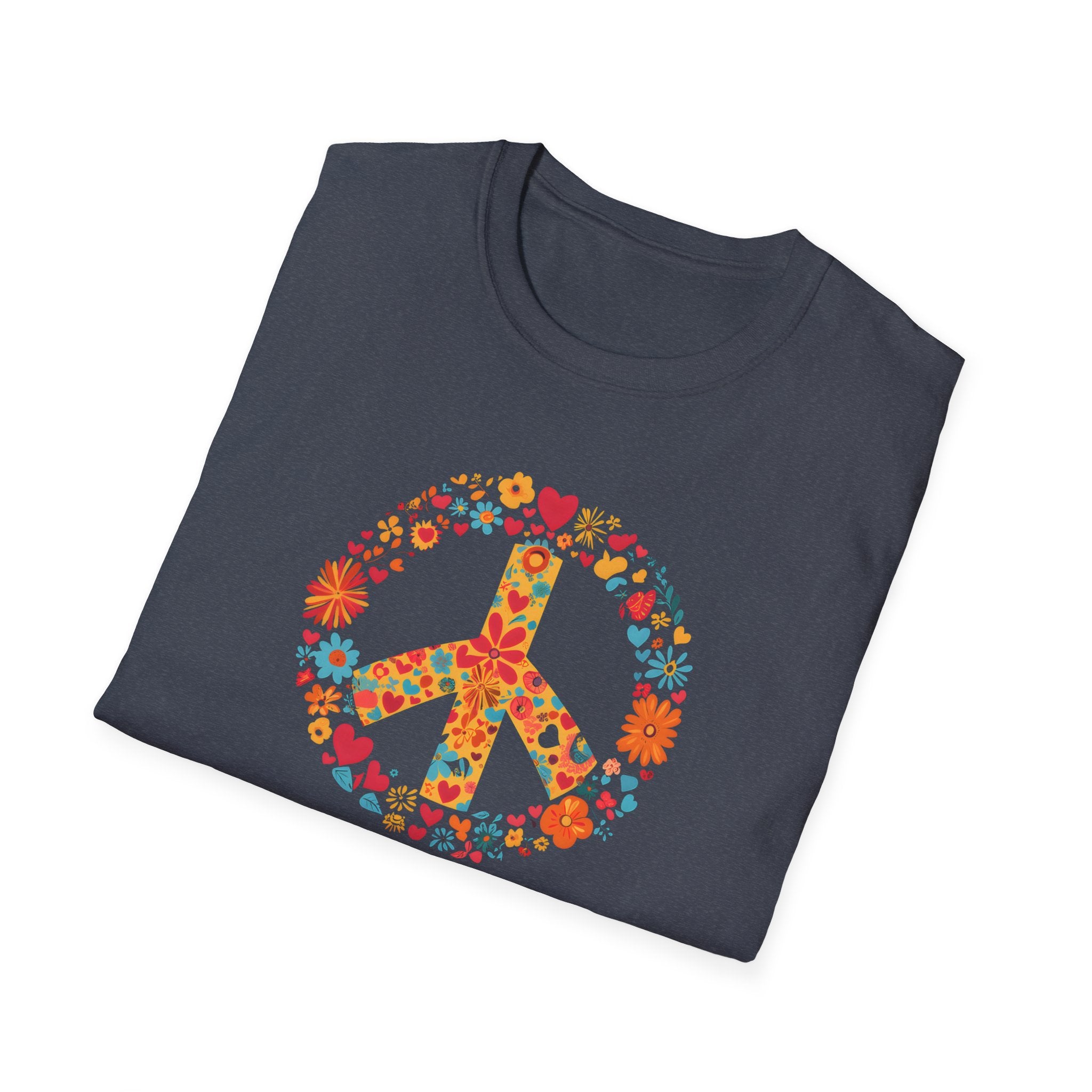 Floral Peace Sign Boho  T-Shirt