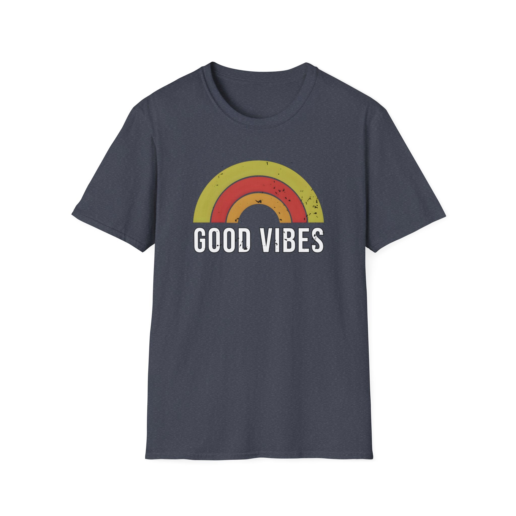 "Good Vibes" Retro Grunge Rainbow T-Shirt