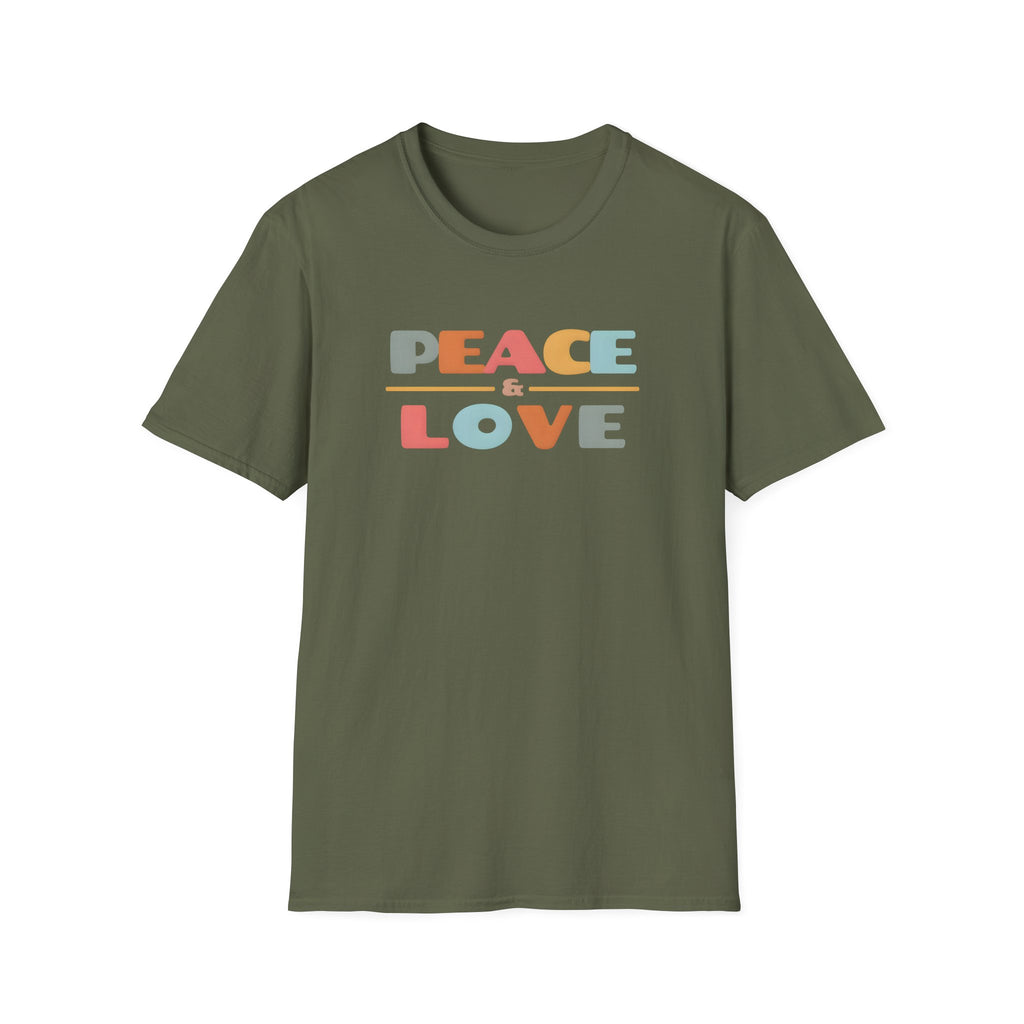 "Peace & Love" Classic Boho Graphic  T-Shirt