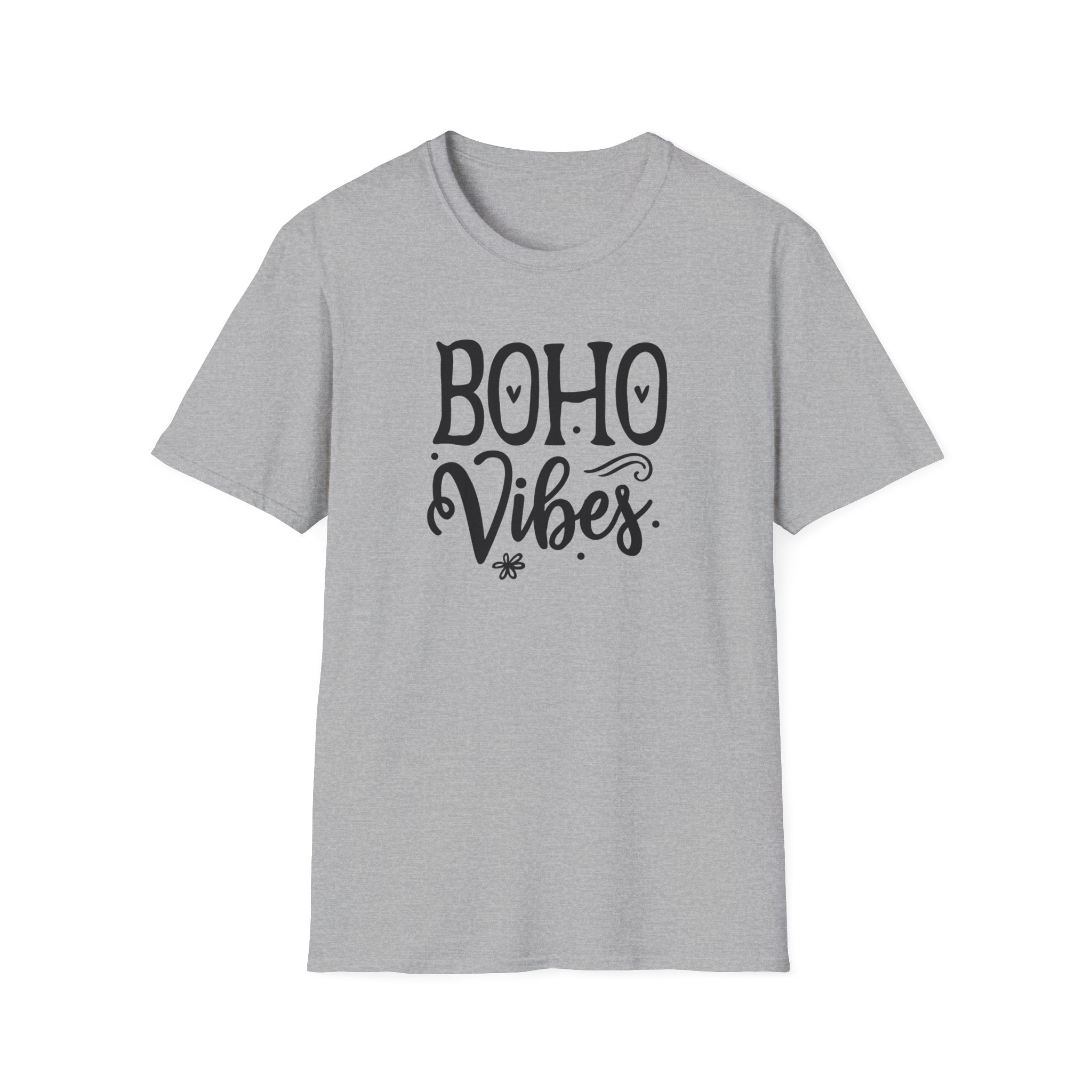 "Boho Vibes" Playful Typography T-Shirt