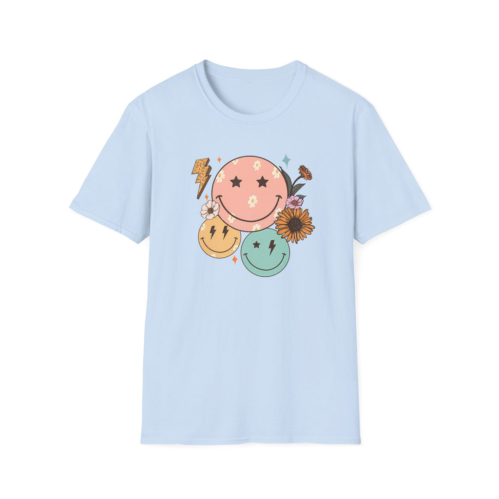Electric Smiley Face Graphic T-Shirt