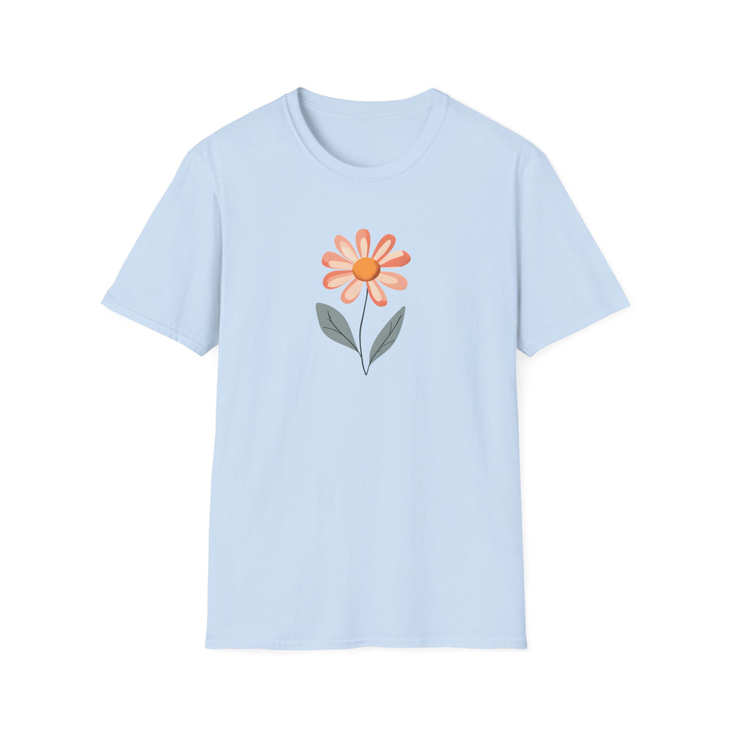 Minimalist Peach Daisy T-Shirt