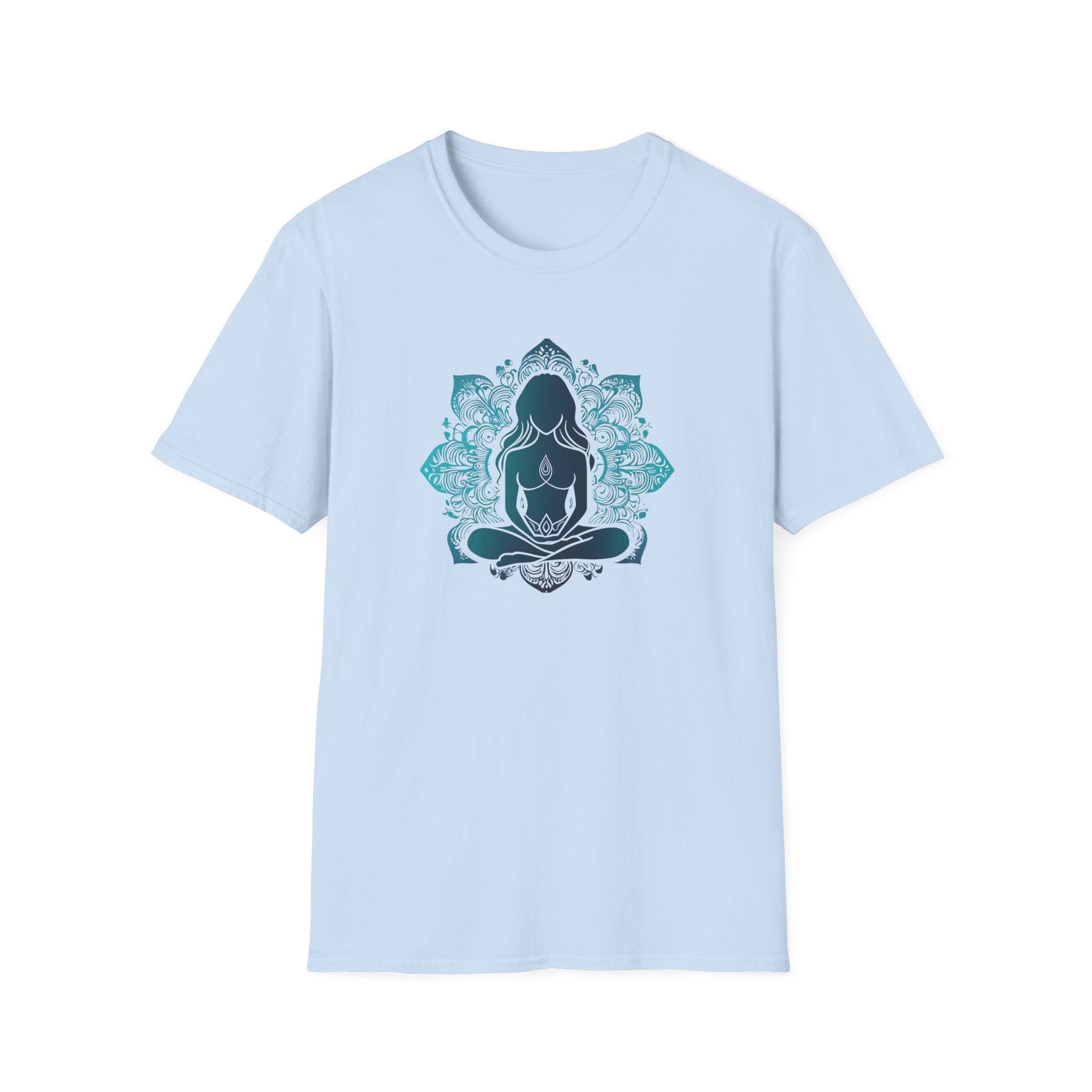 "Serene Lotus" Teal Mandala T-Shirt