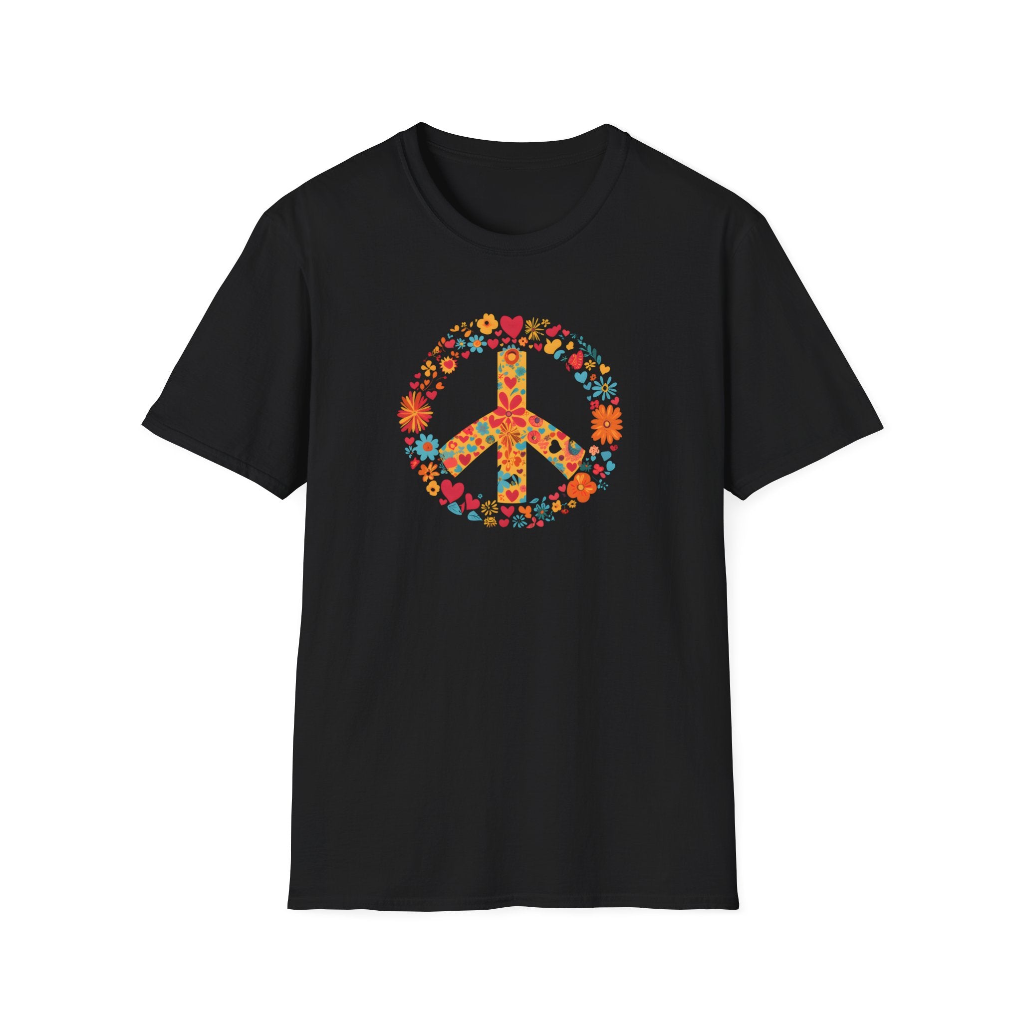 Floral Peace Sign Boho  T-Shirt