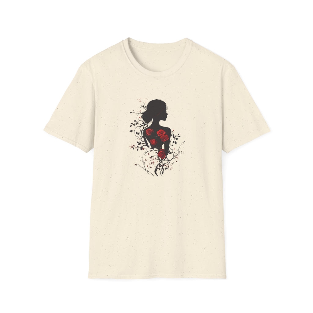 The "Blooming Silhouette" Dark Romantic Rose T-Shirt