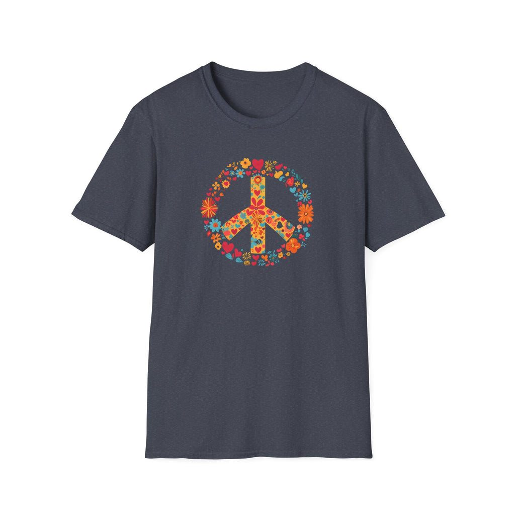 Floral Peace Sign Boho  T-Shirt