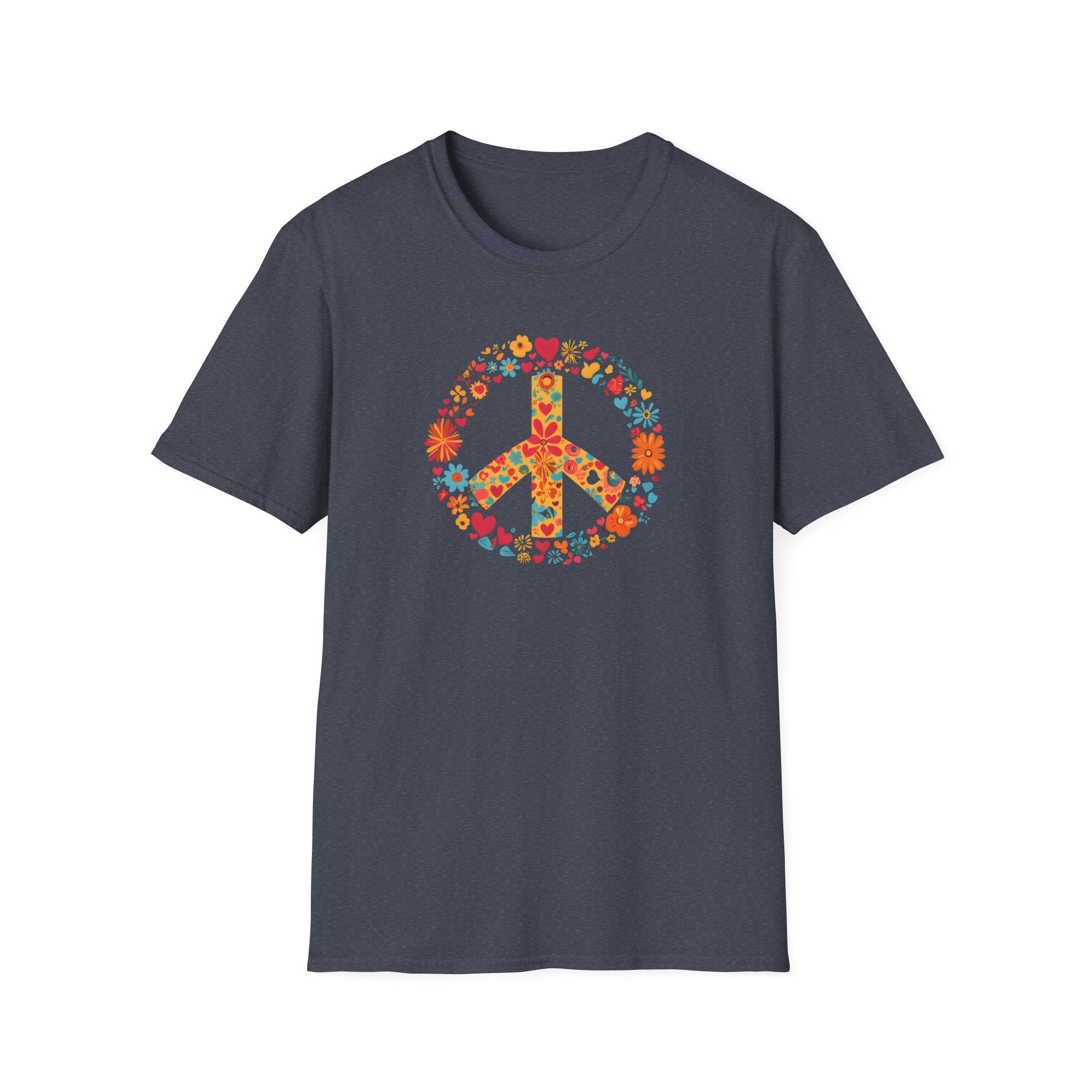 Floral Peace Sign Boho  T-Shirt