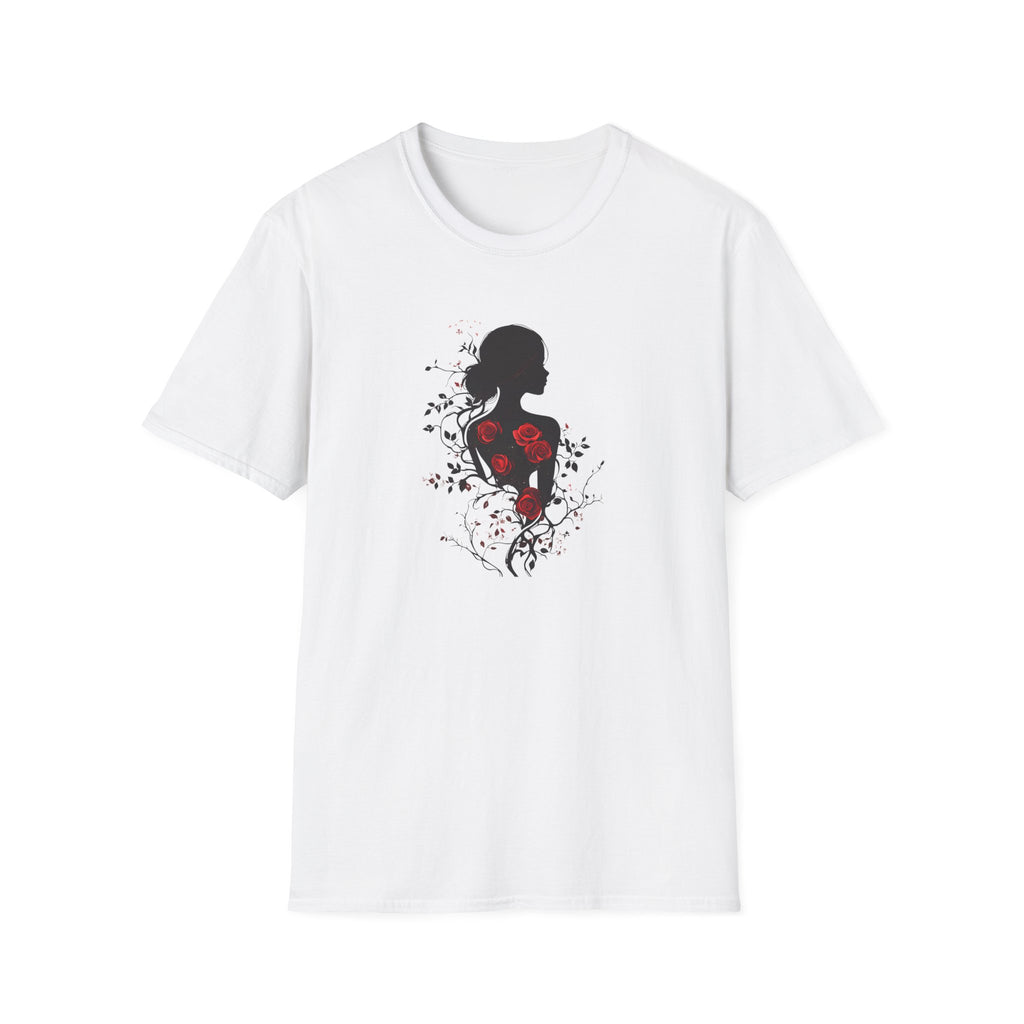 The "Blooming Silhouette" Dark Romantic Rose T-Shirt