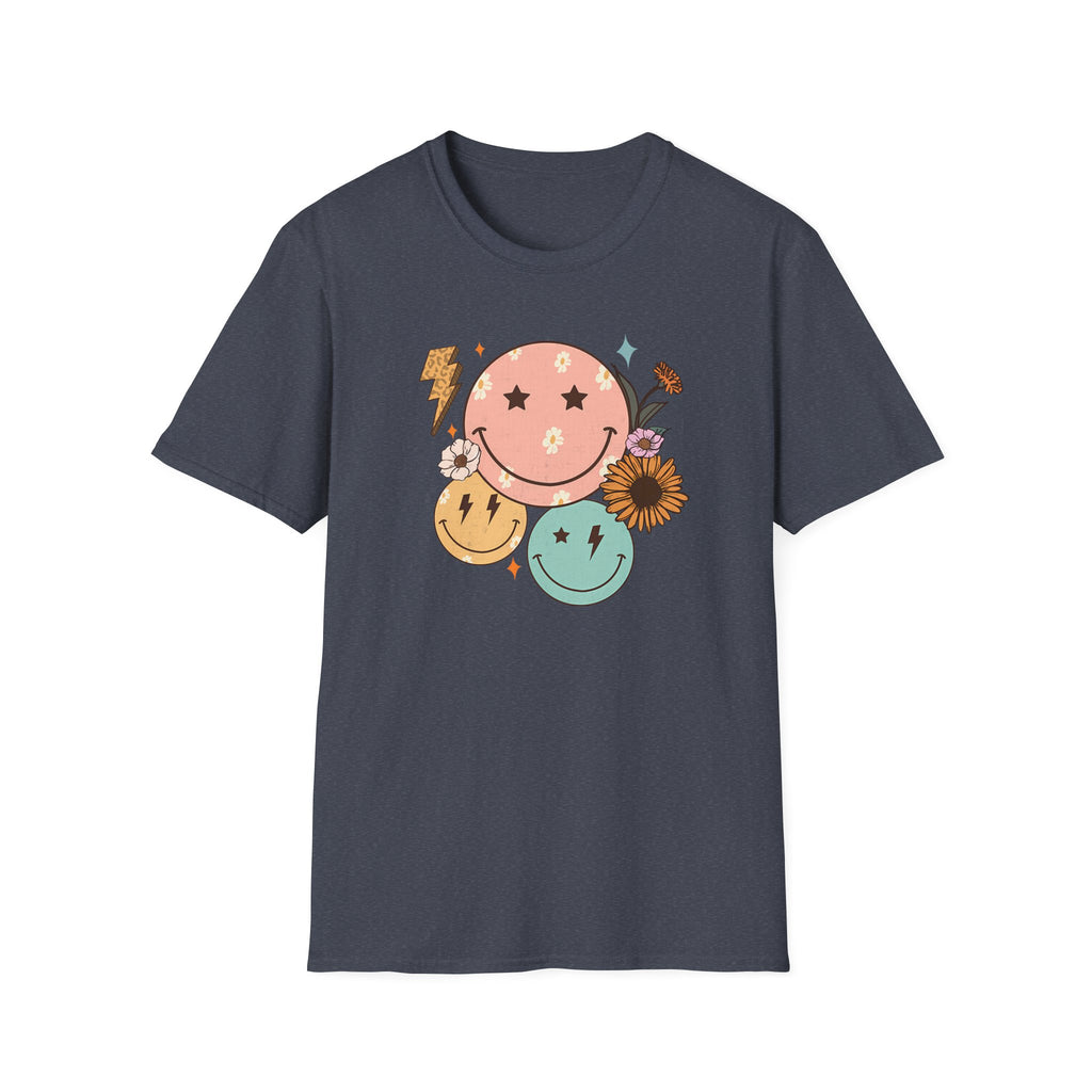 Electric Smiley Face Graphic T-Shirt