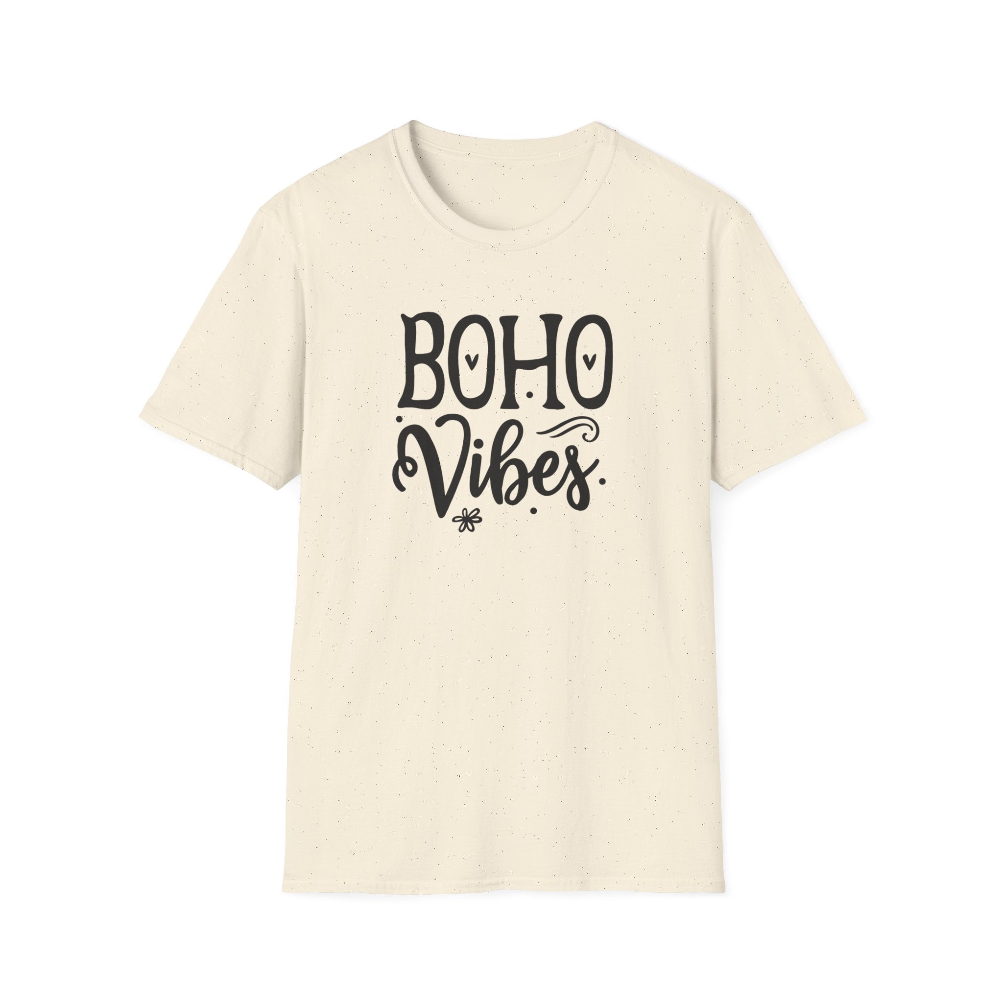 "Boho Vibes" Playful Typography T-Shirt