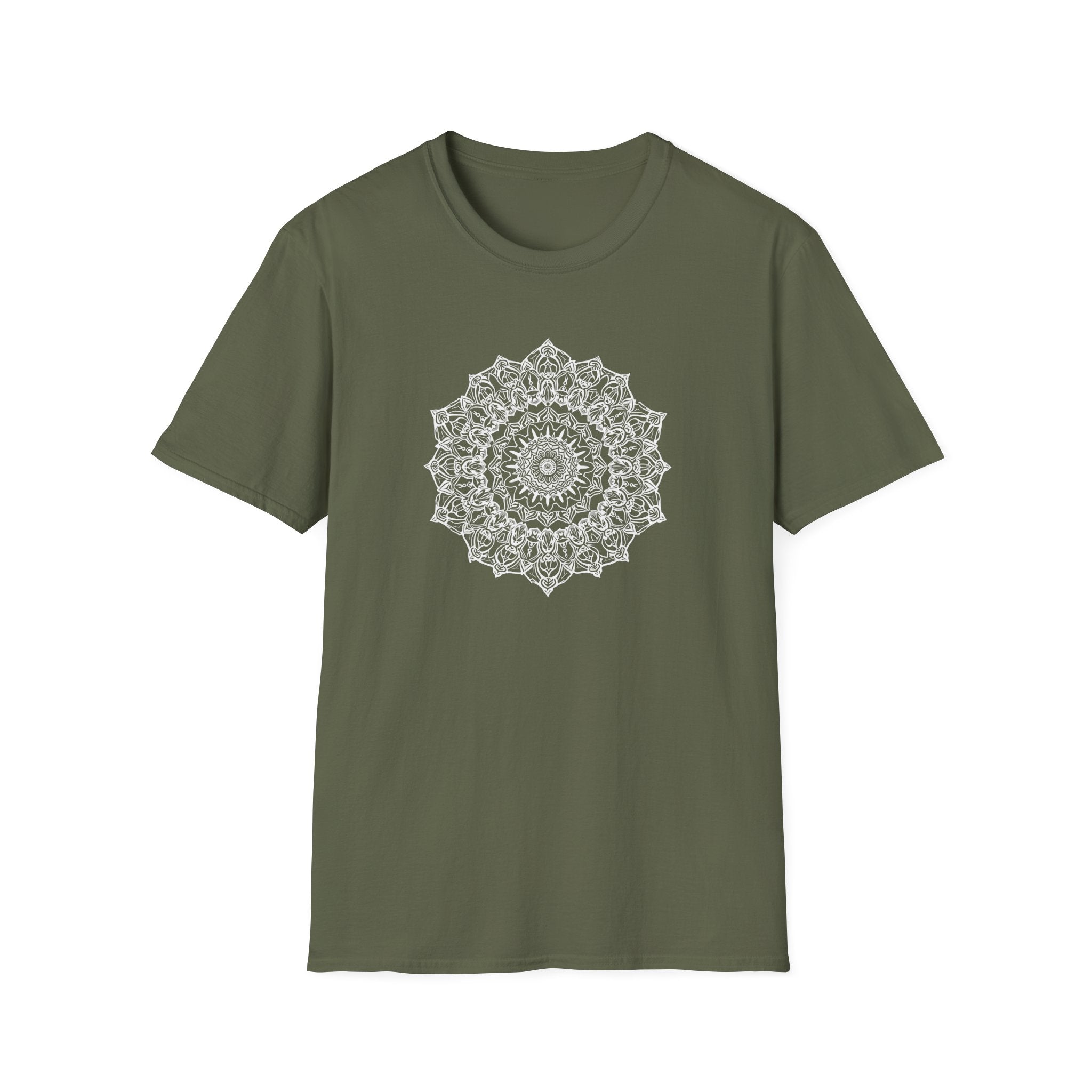 "Serene Spirit" White Mandala Graphic T-Shirt