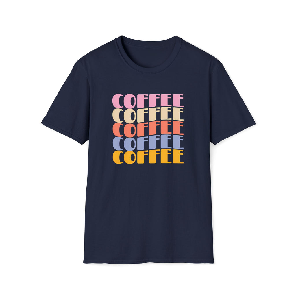 Retro Wavy "Coffee" Stack T-Shirt
