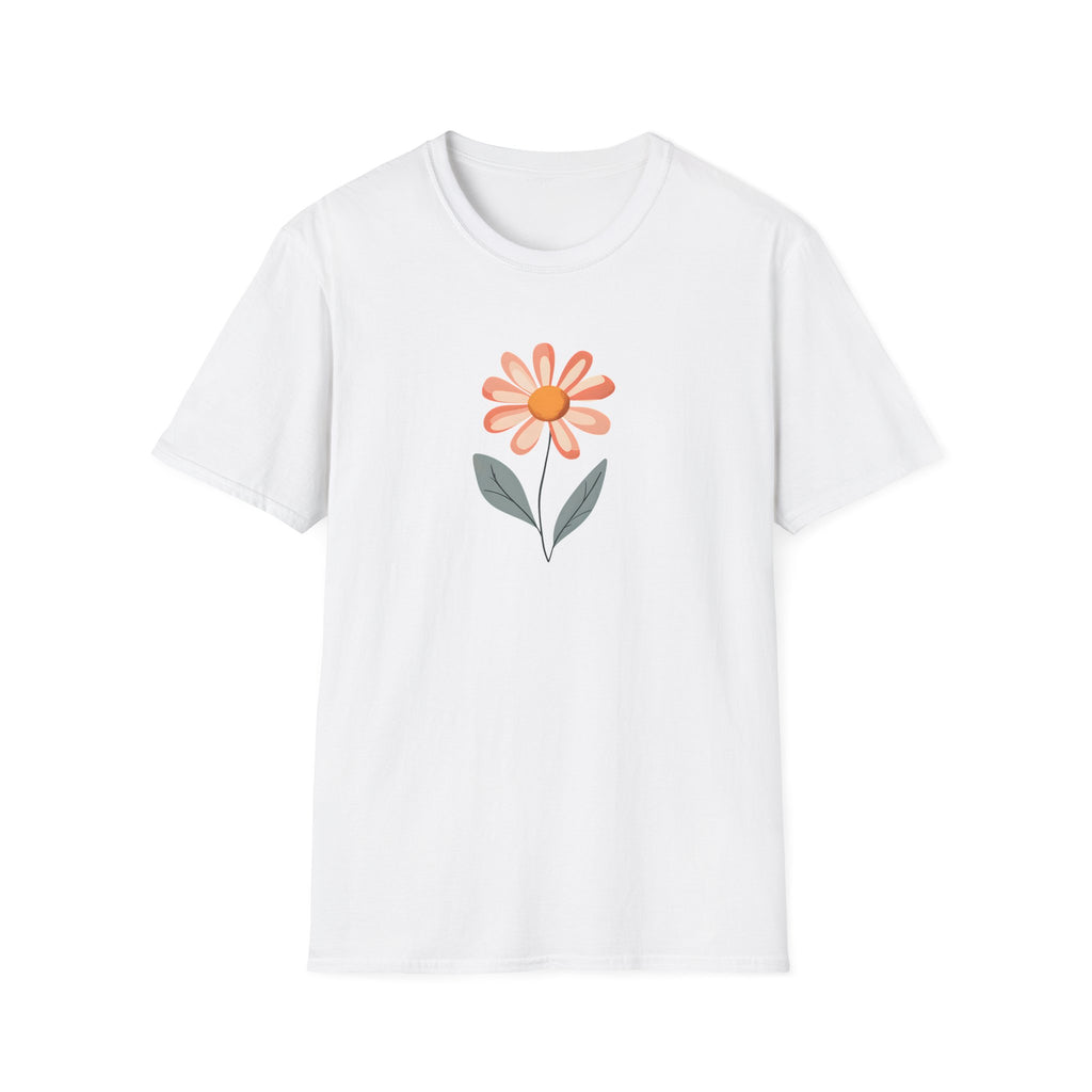 Minimalist Peach Daisy T-Shirt