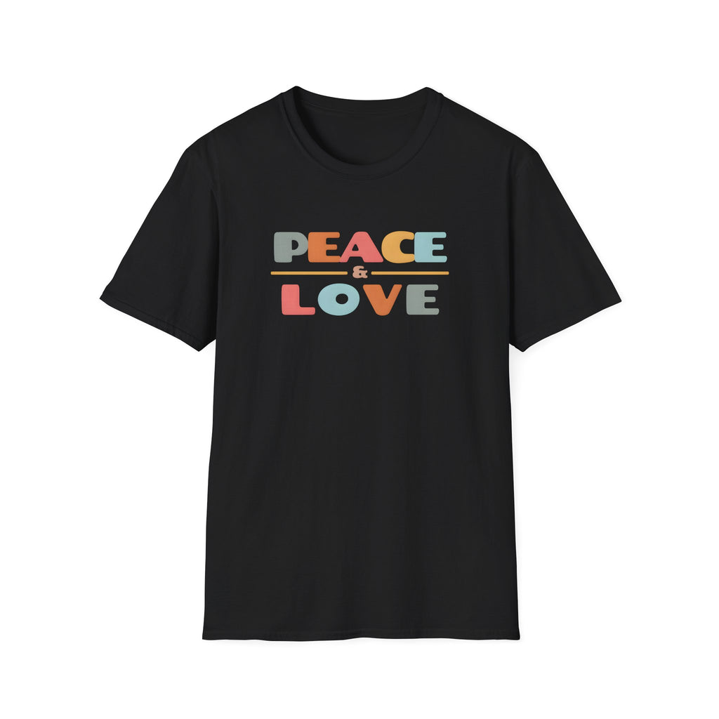 "Peace & Love" Classic Boho Graphic  T-Shirt