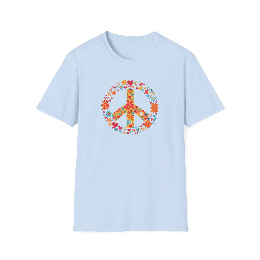 Floral Peace Sign Boho  T-Shirt