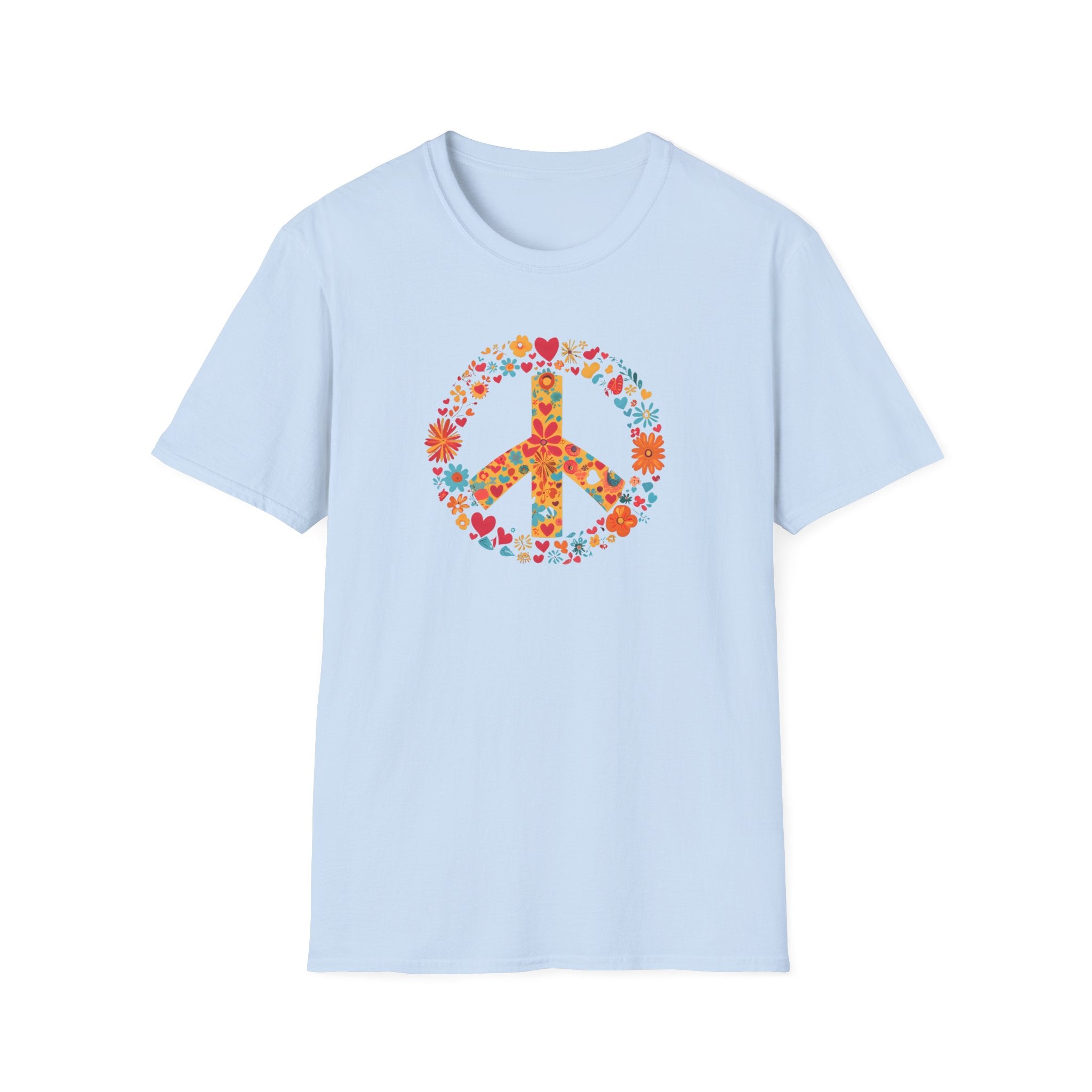 Floral Peace Sign Boho  T-Shirt