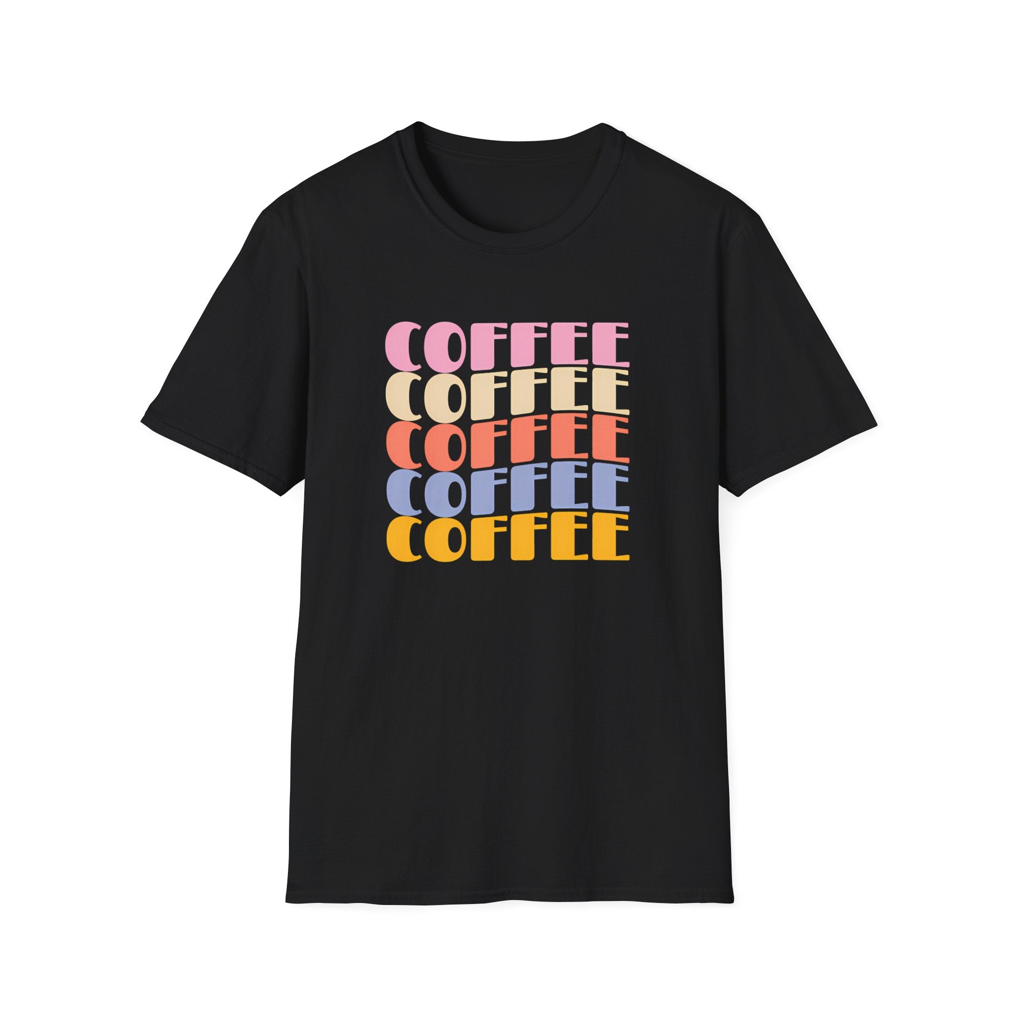 Retro Wavy "Coffee" Stack T-Shirt
