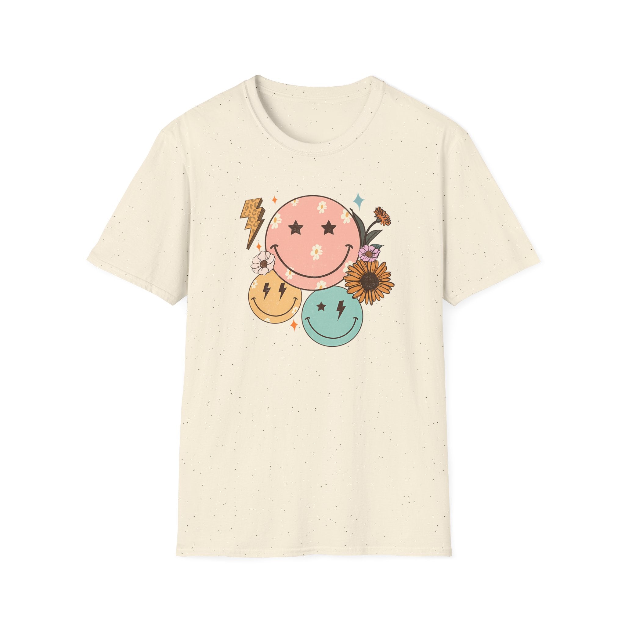 Electric Smiley Face Graphic T-Shirt