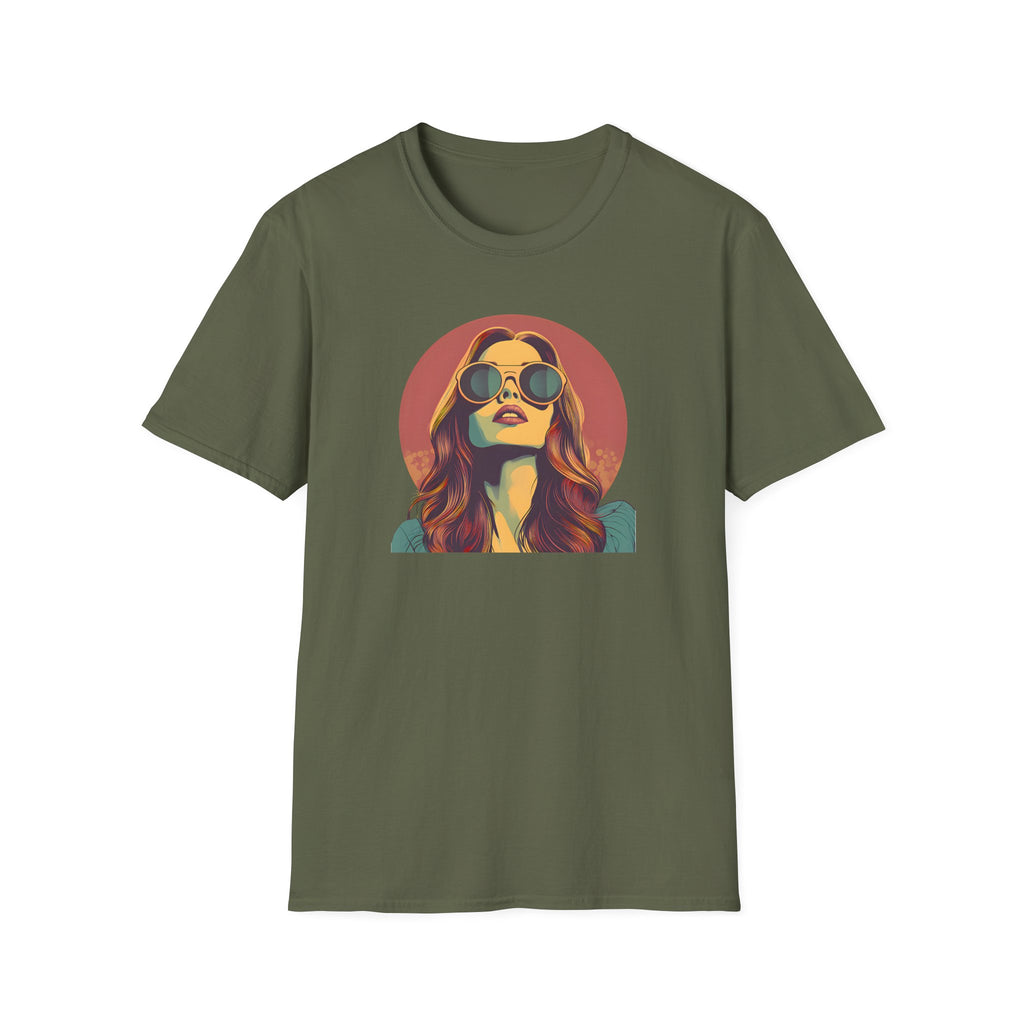 The "Sunset Muse" Retro Portrait T-Shirt