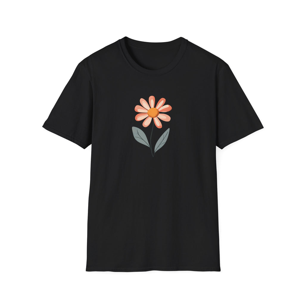 Minimalist Peach Daisy T-Shirt
