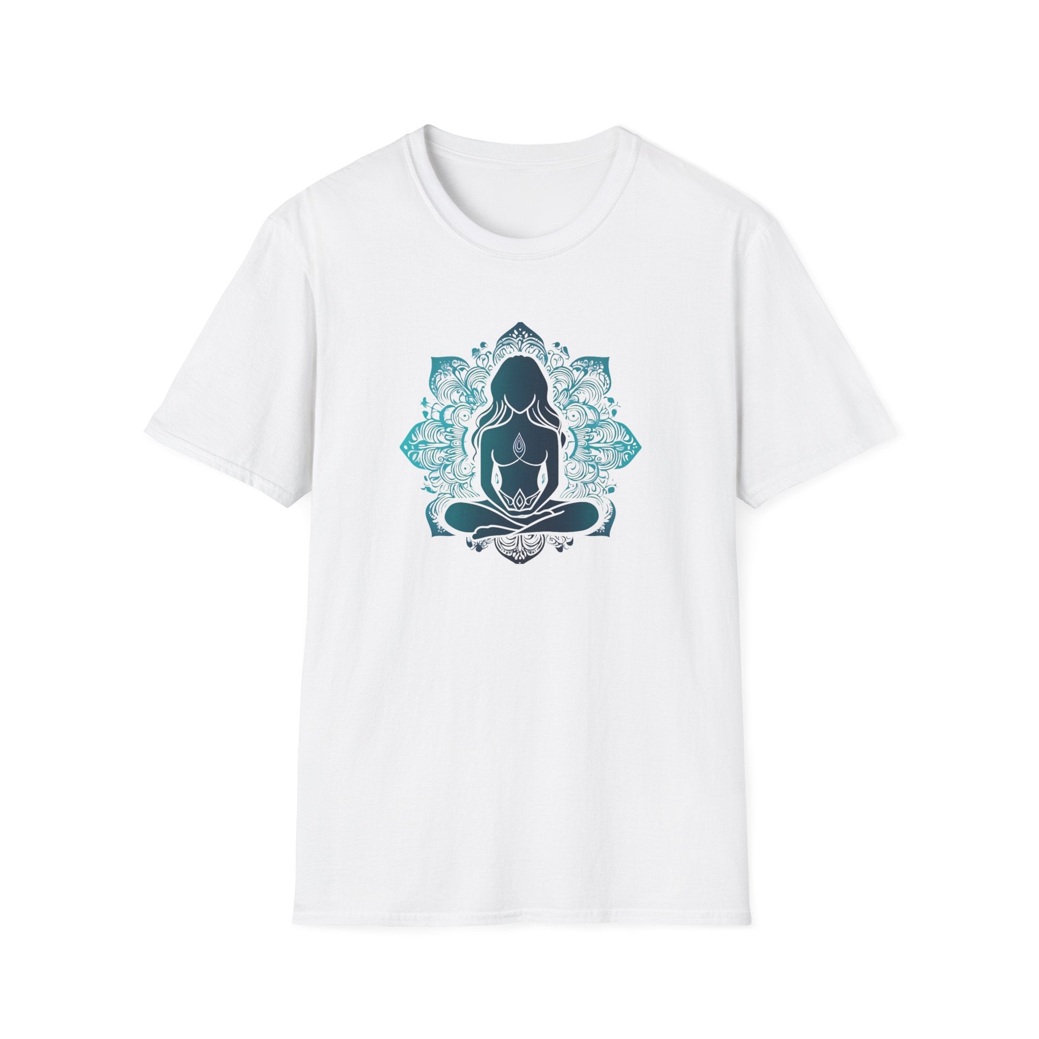 "Serene Lotus" Teal Mandala T-Shirt