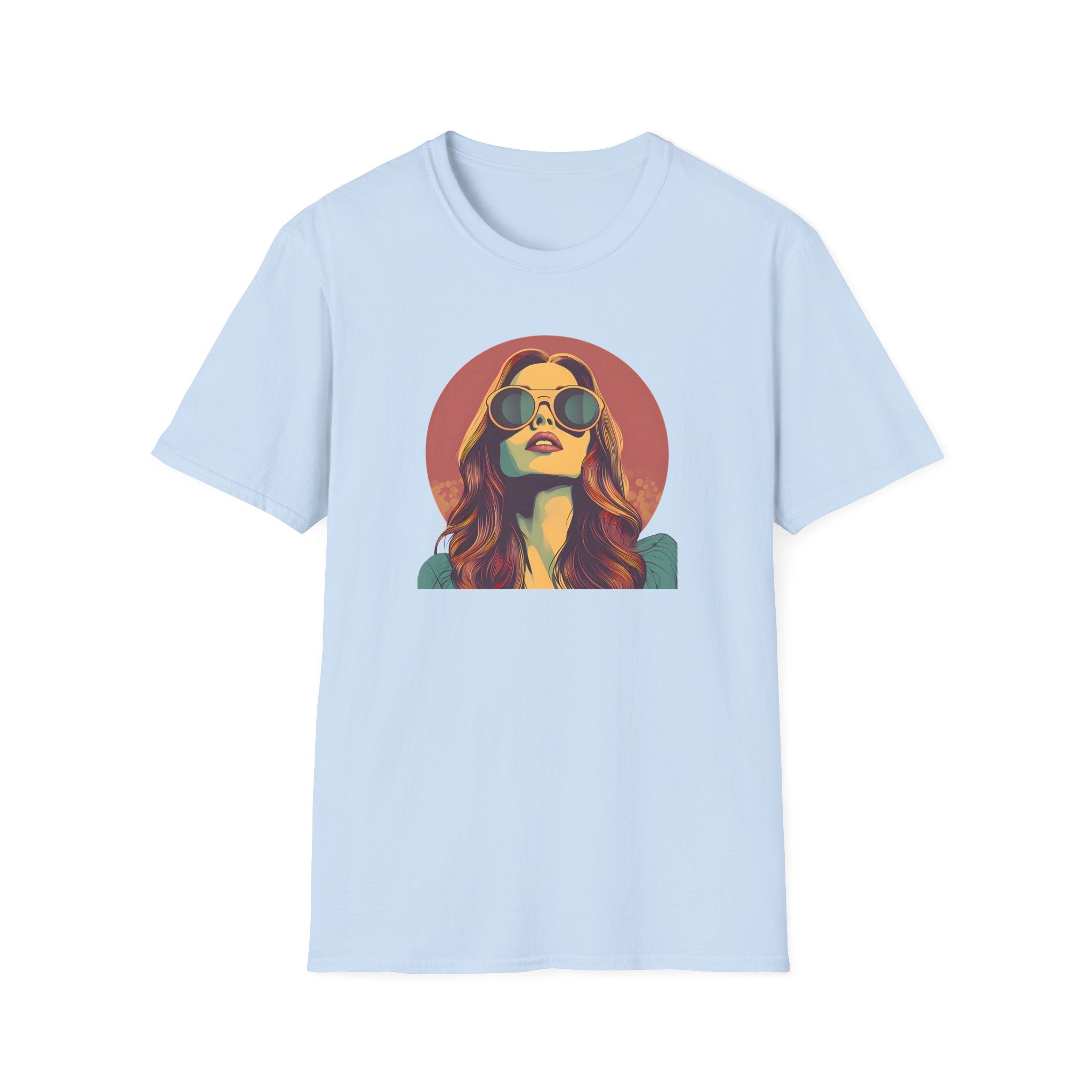 The "Sunset Muse" Retro Portrait T-Shirt