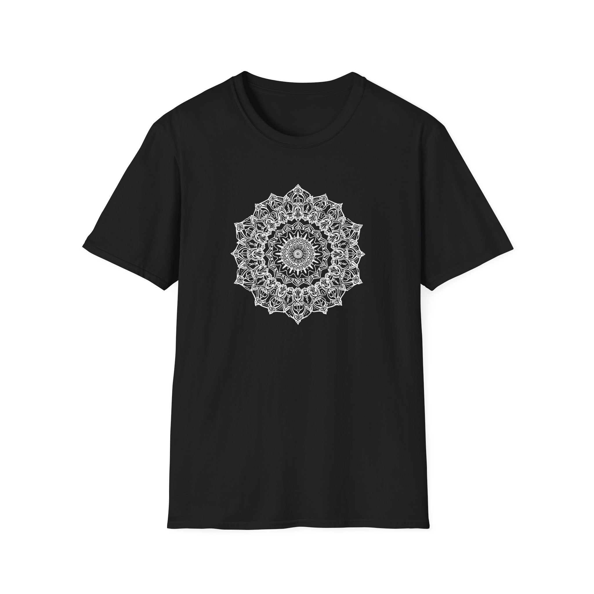 "Serene Spirit" White Mandala Graphic T-Shirt