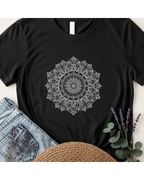 "Serene Spirit" White Mandala Graphic T-Shirt