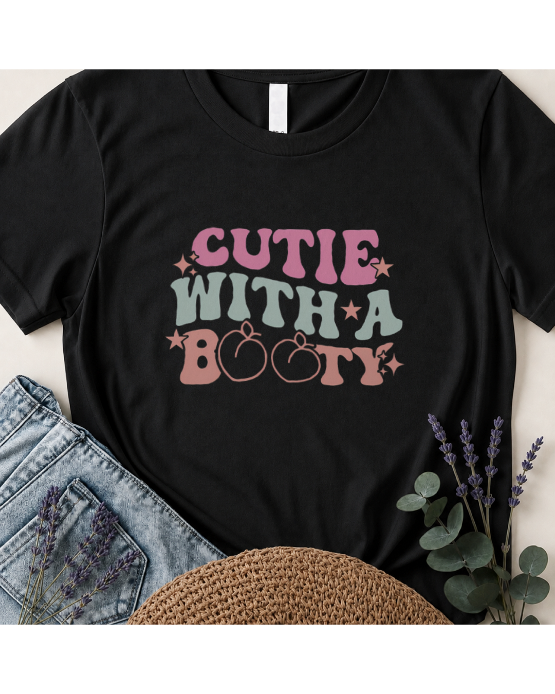 Cutie With A Booty Retro Boho T-Shirt