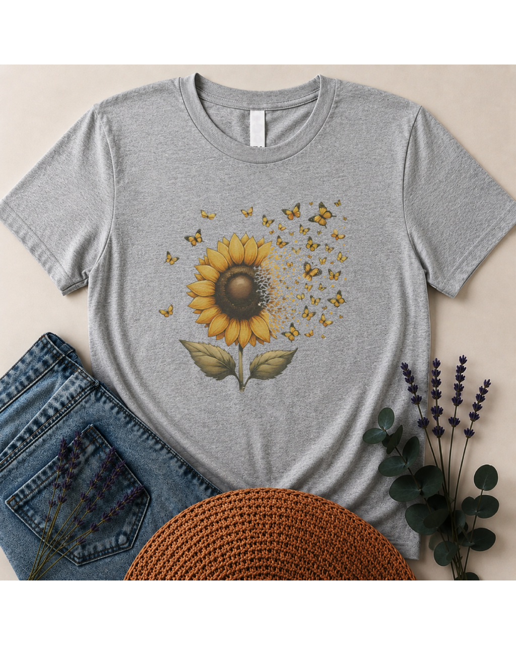 Sunflower Butterfly Transformation T-Shirt
