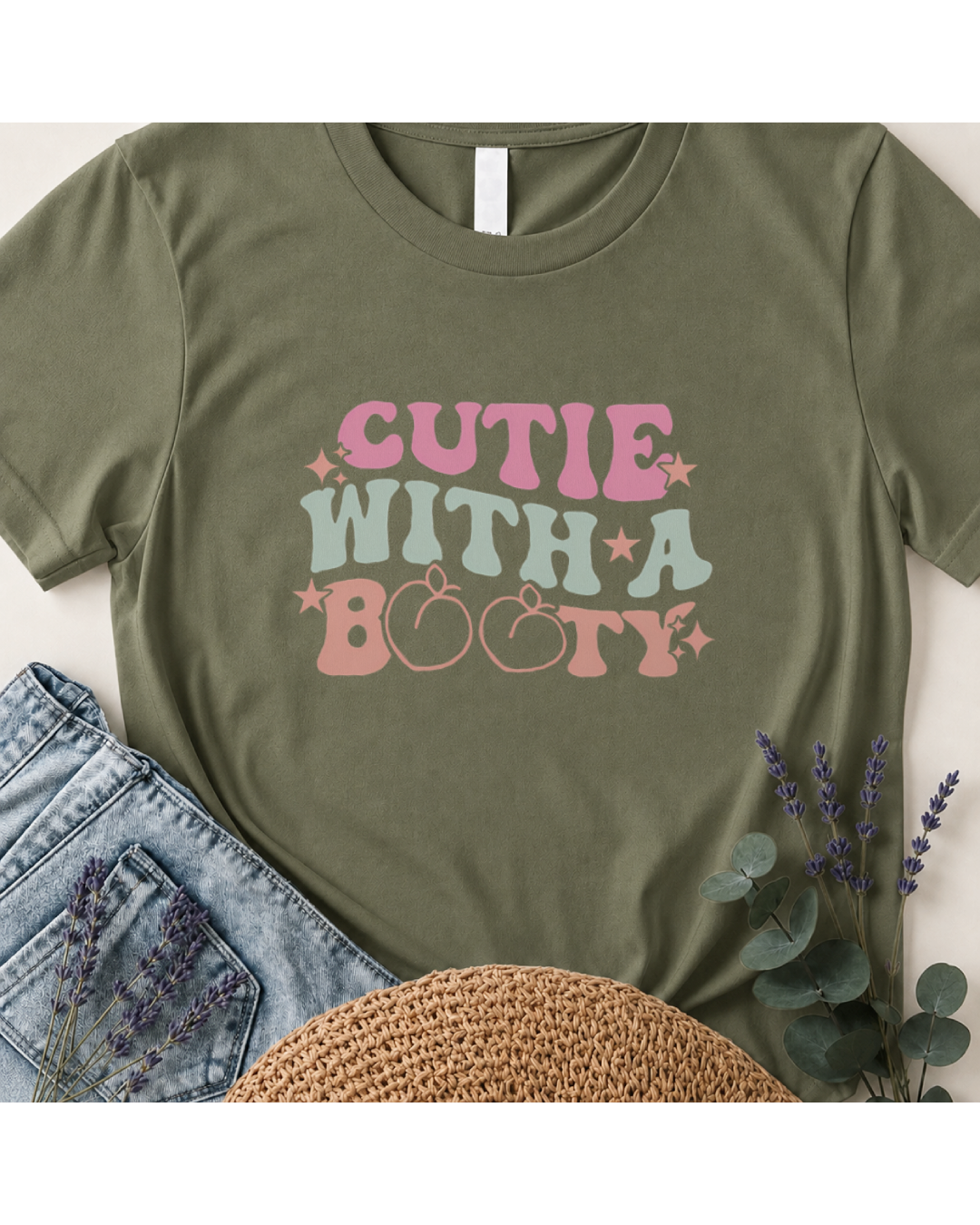 Cutie With A Booty Retro Boho T-Shirt