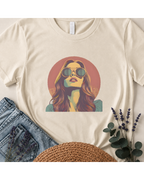 The "Sunset Muse" Retro Portrait T-Shirt