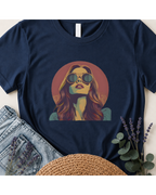 The "Sunset Muse" Retro Portrait T-Shirt