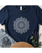 "Serene Spirit" White Mandala Graphic T-Shirt