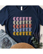 Retro Wavy "Coffee" Stack T-Shirt