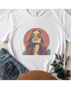 The "Sunset Muse" Retro Portrait T-Shirt