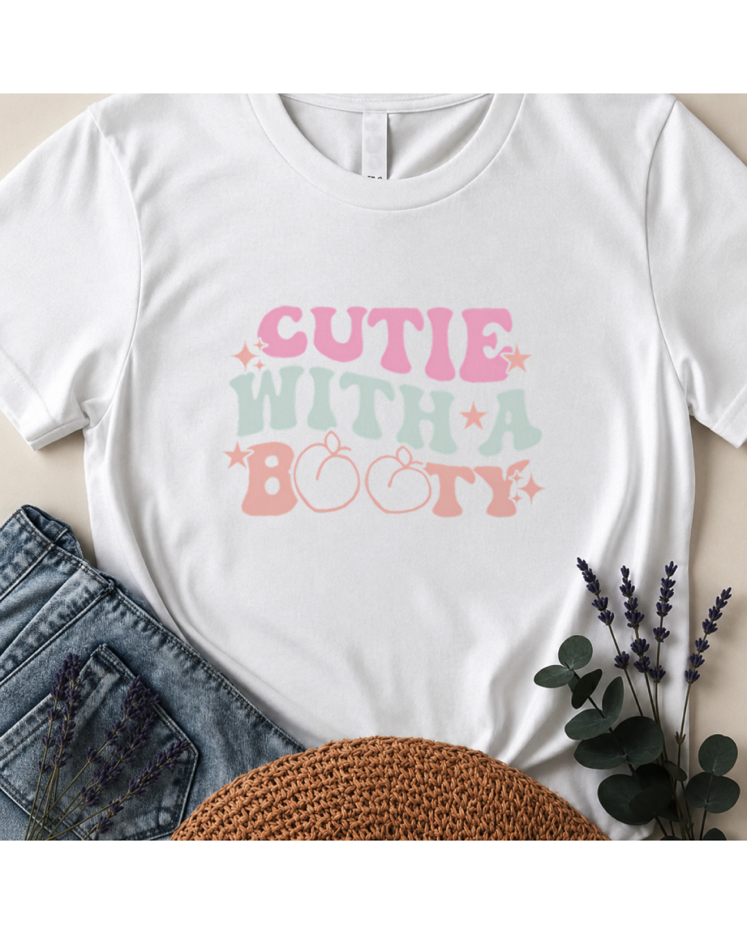 Cutie With A Booty Retro Boho T-Shirt